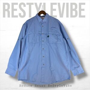 LL BEAN Men’s Size L TALL Shirt Button Down UPF 50+ SUNSMART Tech NWT Tropicwear